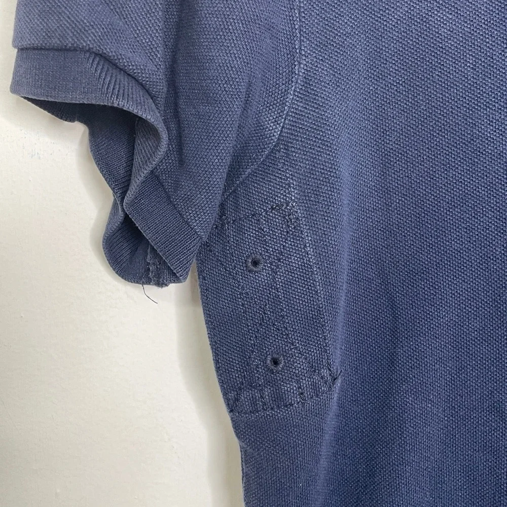 Polo Ralph Lauren Mens Custom Fit Navy Blue Nautical Crest Polo Shirt Small